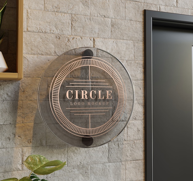 PSD circle logo mockup design