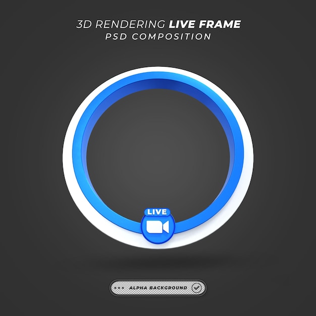 소셜 미디어에서 라이브 스트리밍을 위한 서클 프로필 3d 프레임