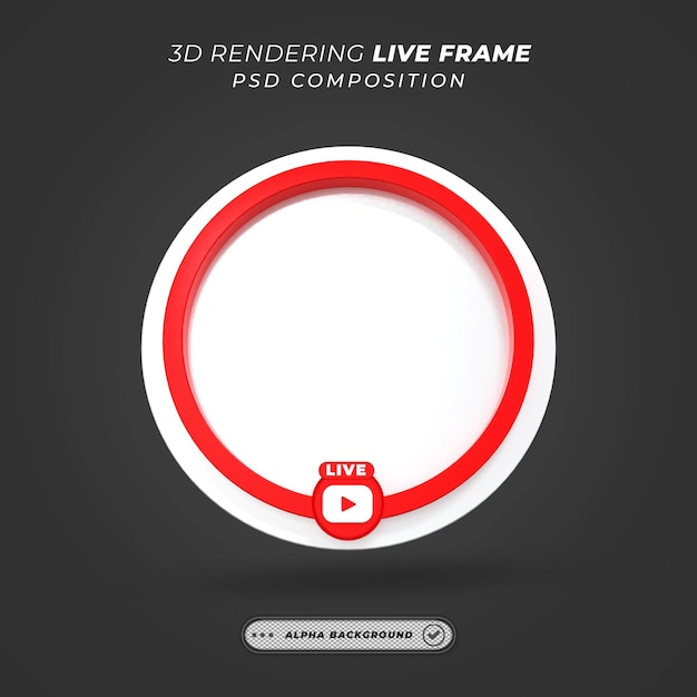 Circle profile 3d frame for live streaming on social media