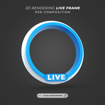 Premium PSD | Circle profile 3d frame for live streaming on social media Premium PSD | Circle profile 3d frame for live streaming on social media