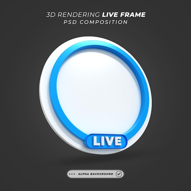 Profilo cerchio cornice 3d per lo streaming live sui social media