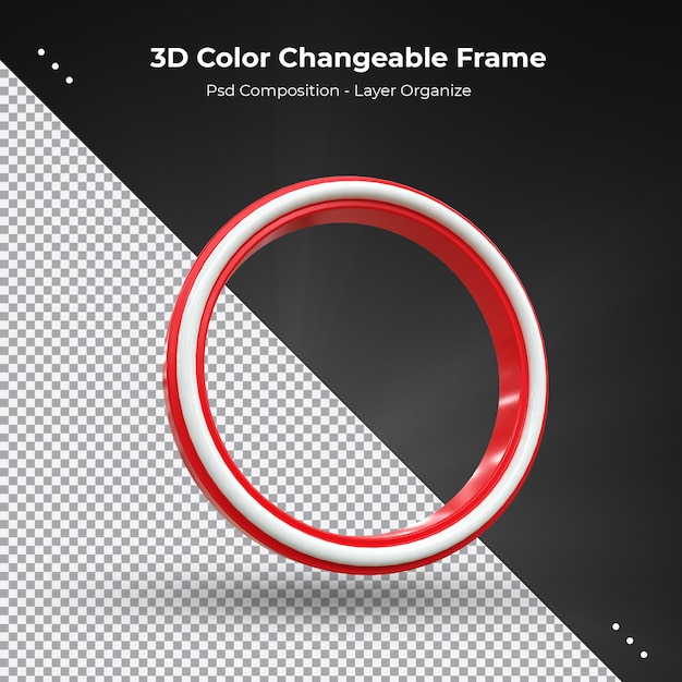 PSD cornice di rendering 3d con profilo circolare per lo streaming live sui social media