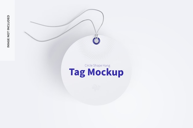 Circle shape hang tag mockup met string