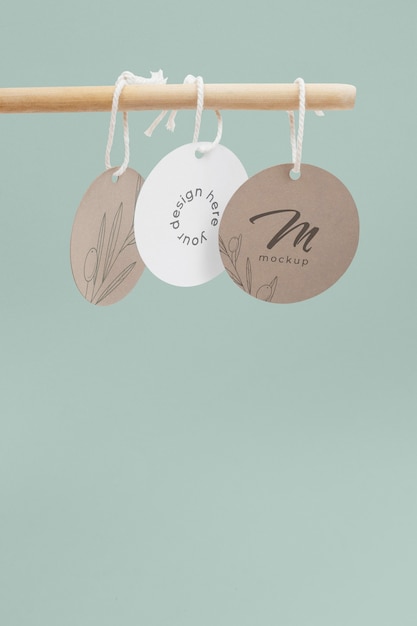 PSD circle shaped tag price mockup