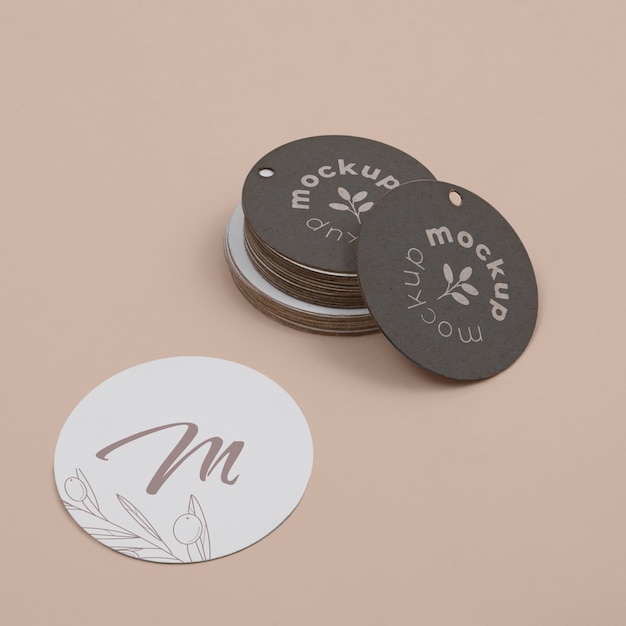 PSD circle shaped tag price mockup