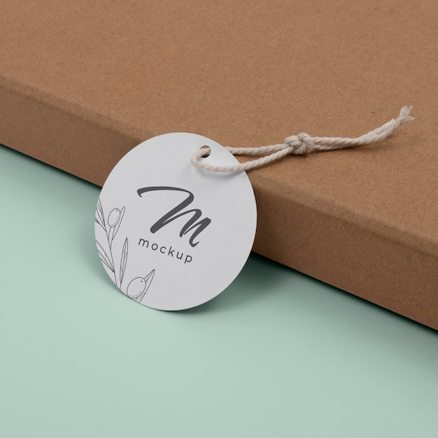 Circle shaped tag price mockup