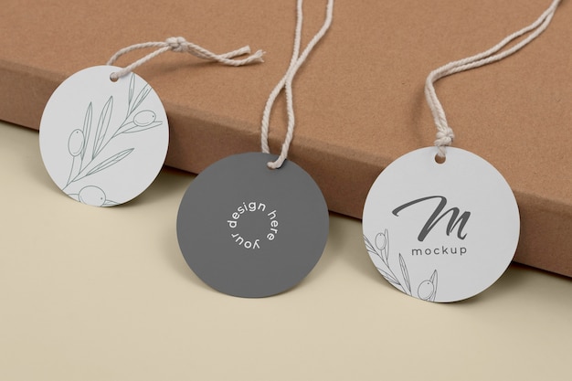 Circle shaped tag price mockup