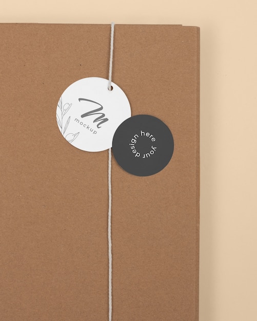 Circle shaped tag price mockup