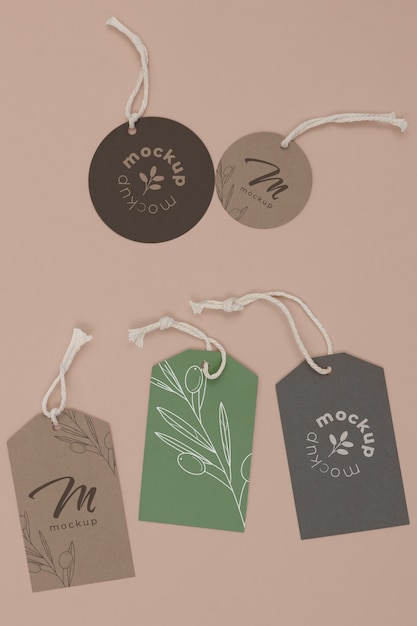 PSD circle shaped tag price mockup