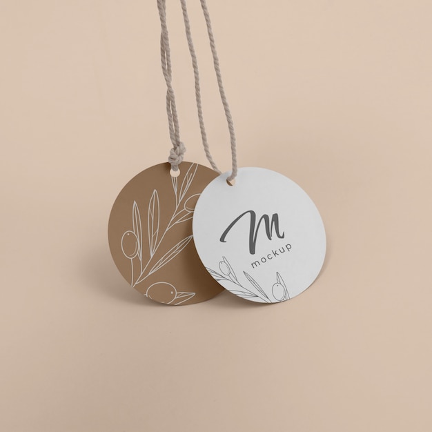 PSD circle shaped tag price mockup