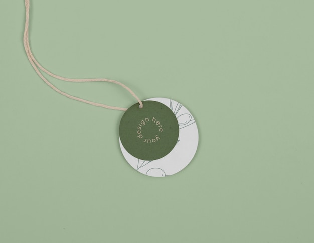 Circle shaped tag price mockup