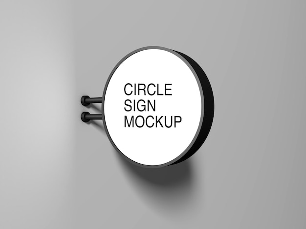 Circle sign mockup on a wall