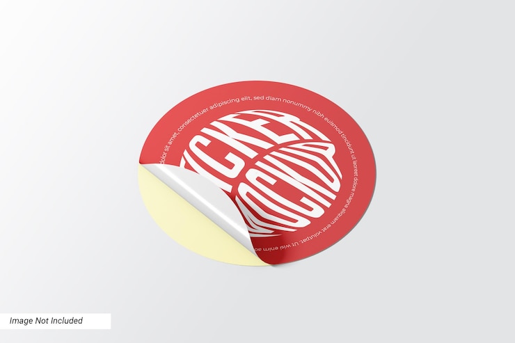 PSD circle sticker label mockup (mockup van het label van de cirkel)