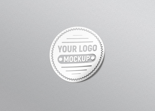 PSD circle sticker mockup template