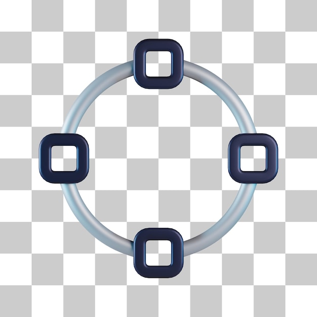 PSD Значок векторного пути круга 3d