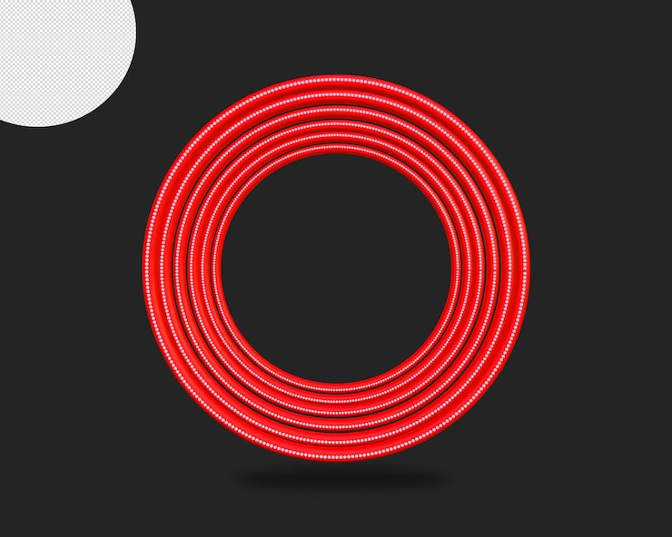 PSD circle with neon light