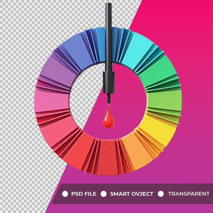 PSD a circle with a rainbow colored rim is shown with a multicolored circle