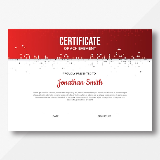 PSD circles mosaic certificate template