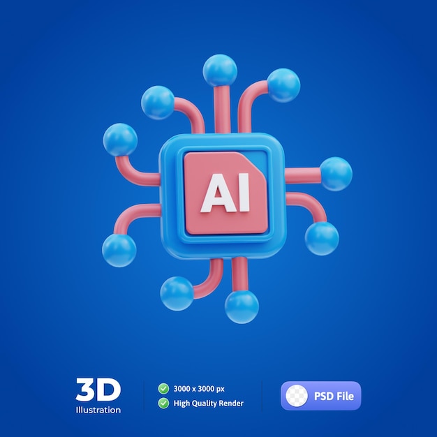 Illustrazione 3d della scheda di circuito