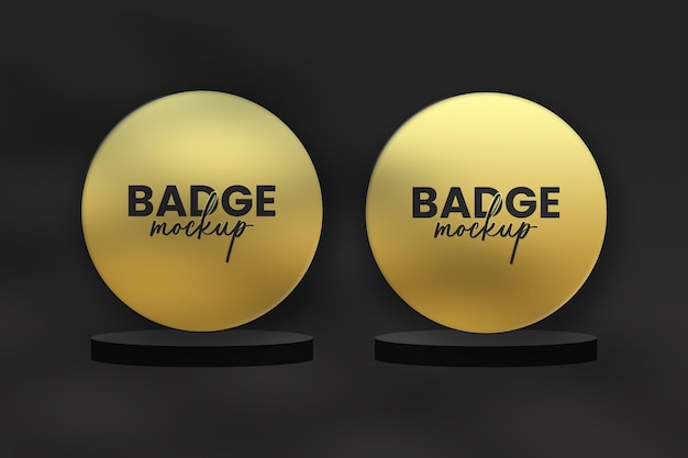 PSD circulair badge mockup ontwerp