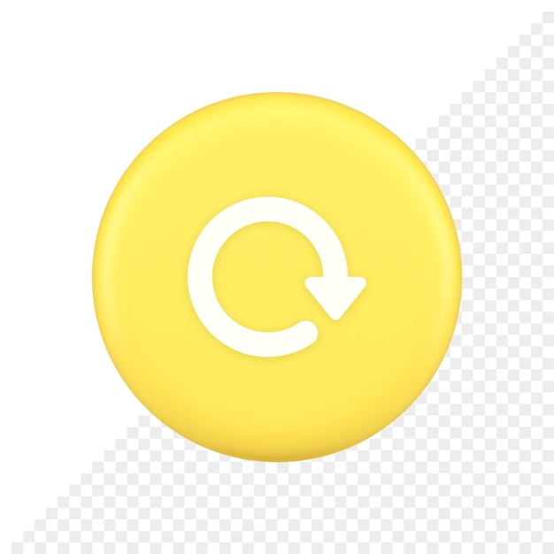 Circular arrow button curved dynamic loading progress navigation cursor 3d application icon