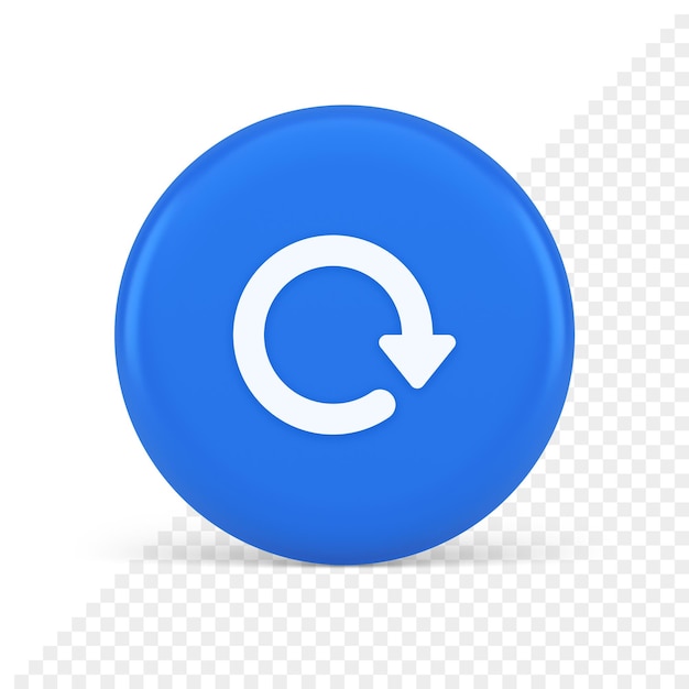 Circular arrow button curved dynamic loading progress navigation cursor 3d realistic icon