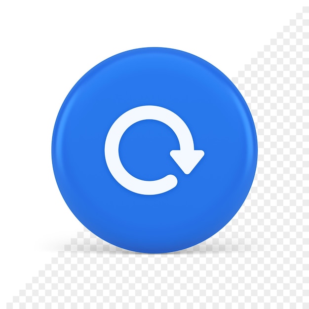 PSD circular arrow button curved dynamic loading progress navigation cursor 3d realistic icon