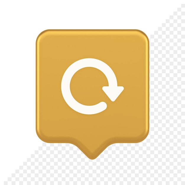 PSD circular arrow button curved dynamic loading progress navigation cursor 3d realistic speech bubble icon