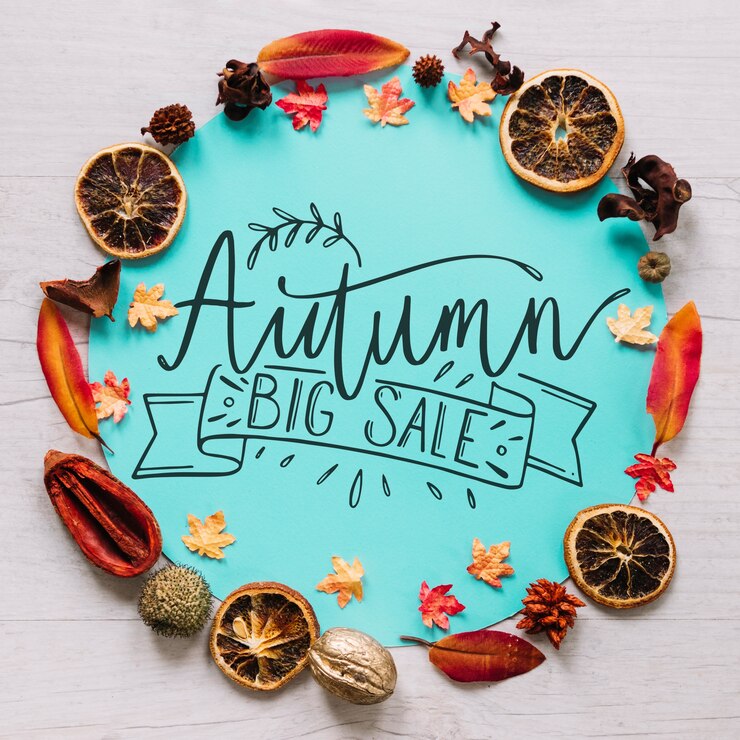 PSD circular autumn mockup