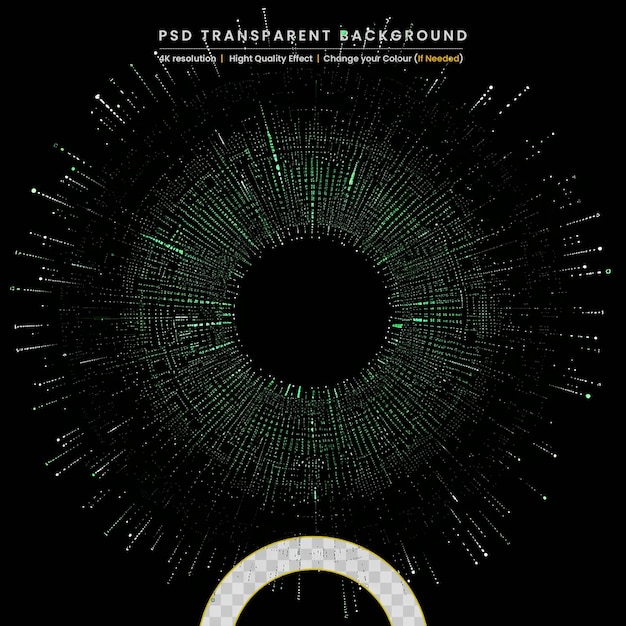 PSD 透明な背景の上に 円形のカラフルな視覚化