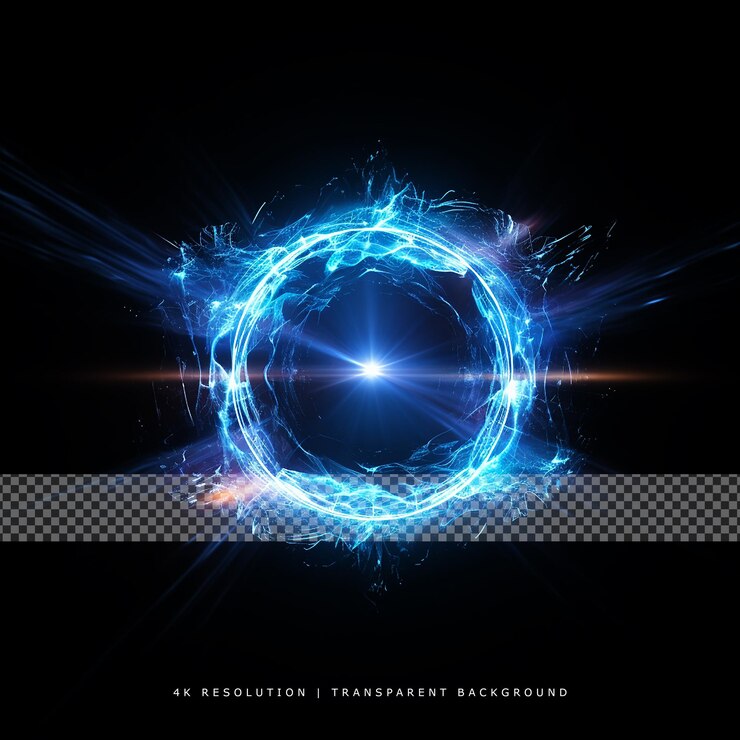 PSD circular energy on transparent background