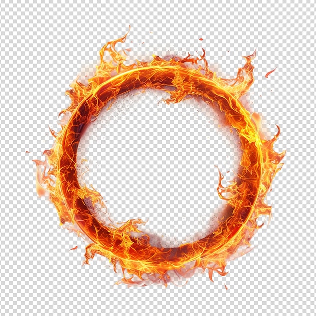 PSD circular fire isolated on white