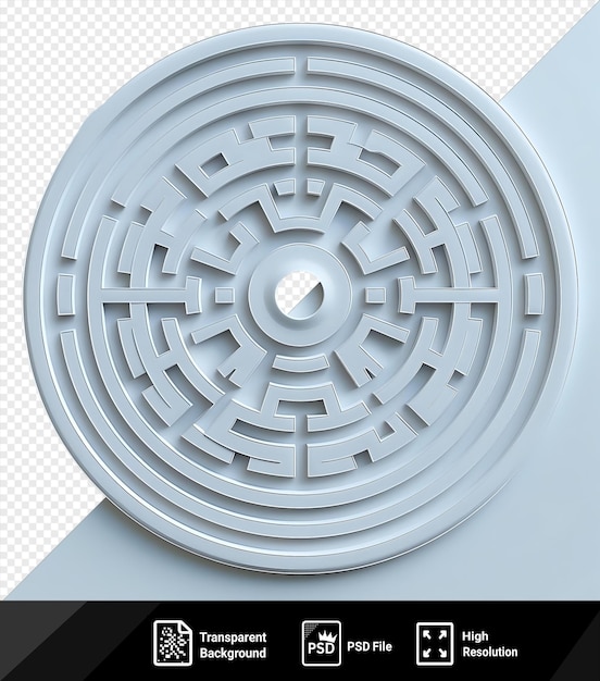 PSD circular maze mockup on a isolated background png psd