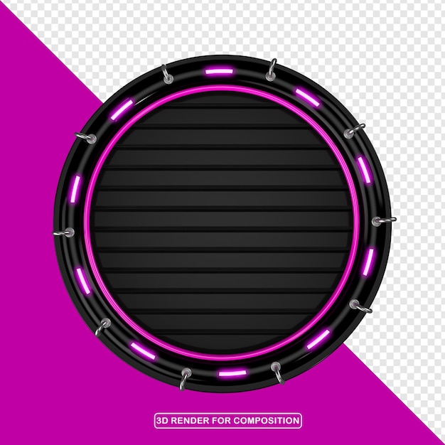 CIRCULAR PODIUM WITH PINK NEON LIGHT