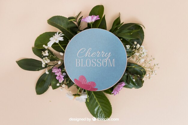 PSD mockup di primavera circolare