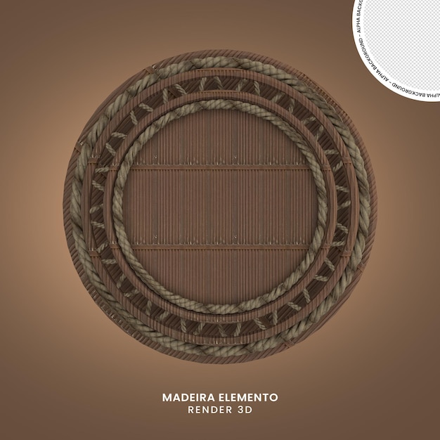 PSD elemento di legno circolare 3d render