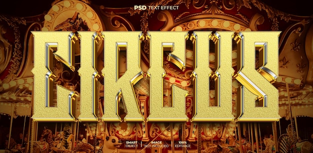 PSD circus 3d editable text effect