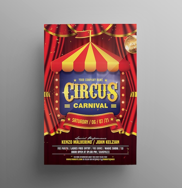 PSD circus carnival flyer