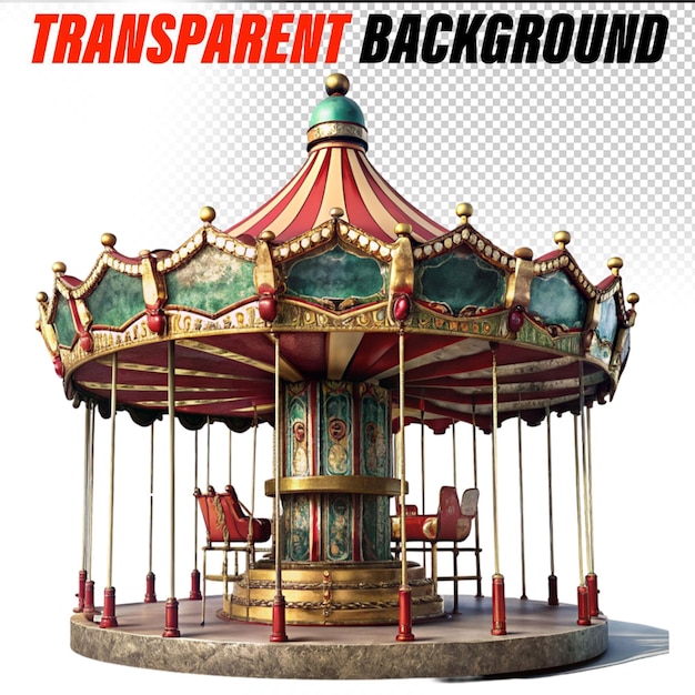 PSD circus carousel clipart geïsoleerde vector illustratie