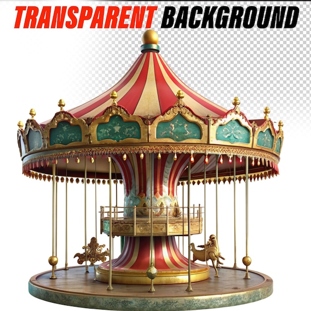 Circus carousel clipart isolated vector illustration