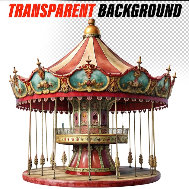 PSD circus carousel clipart isolated vector illustration