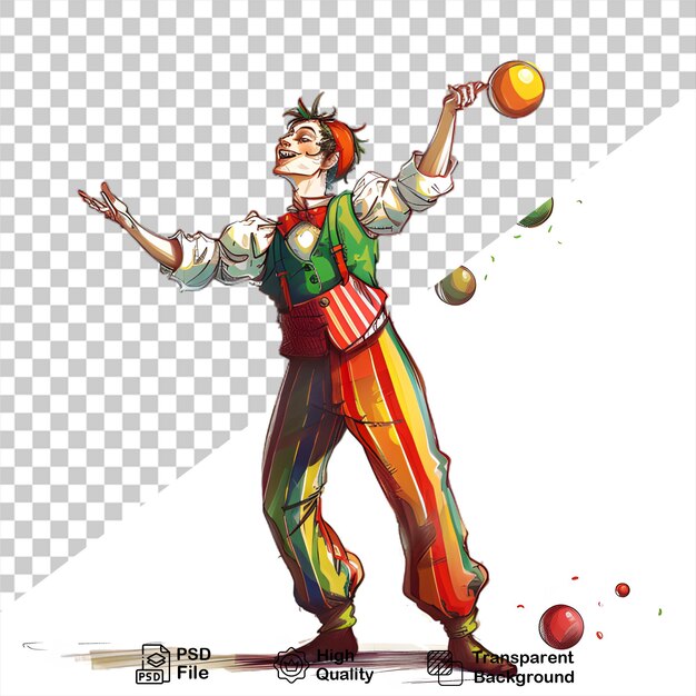 PSD circus cartoon character isolated on white background include png file