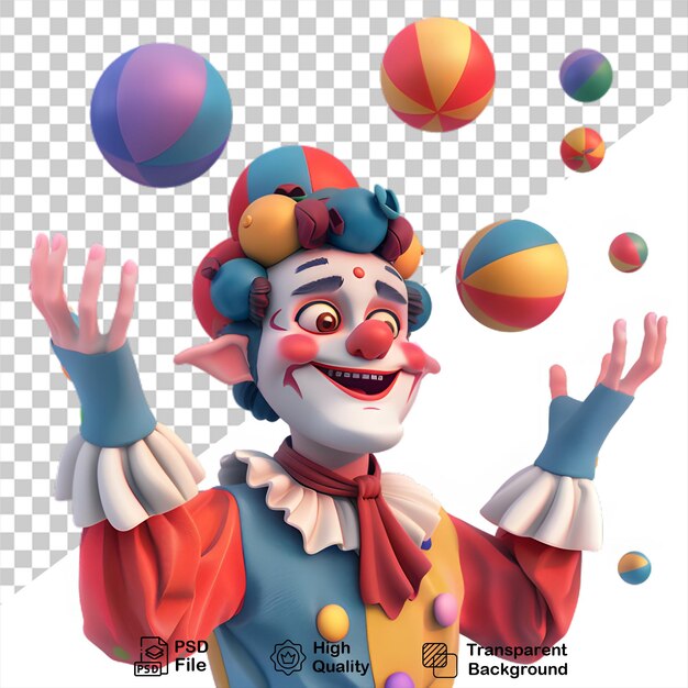 PSD circus cartoon character isolated on white background include png file