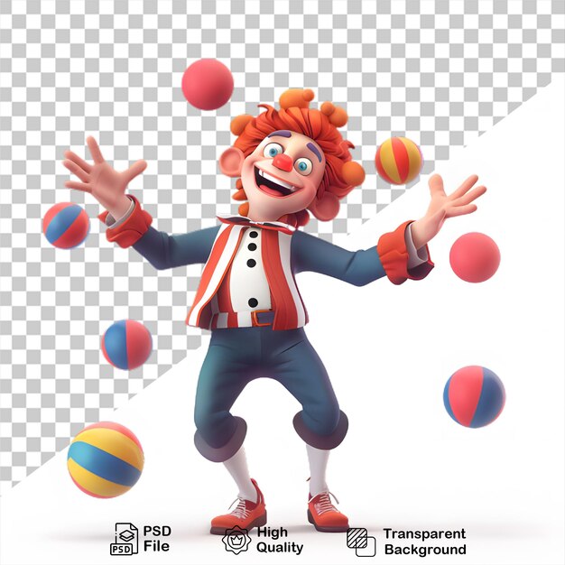 PSD circus cartoon character isolated on white background include png file