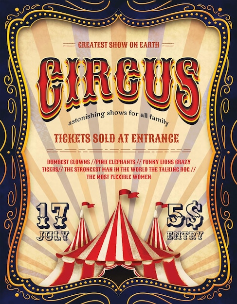 Modello psd di circus flyer