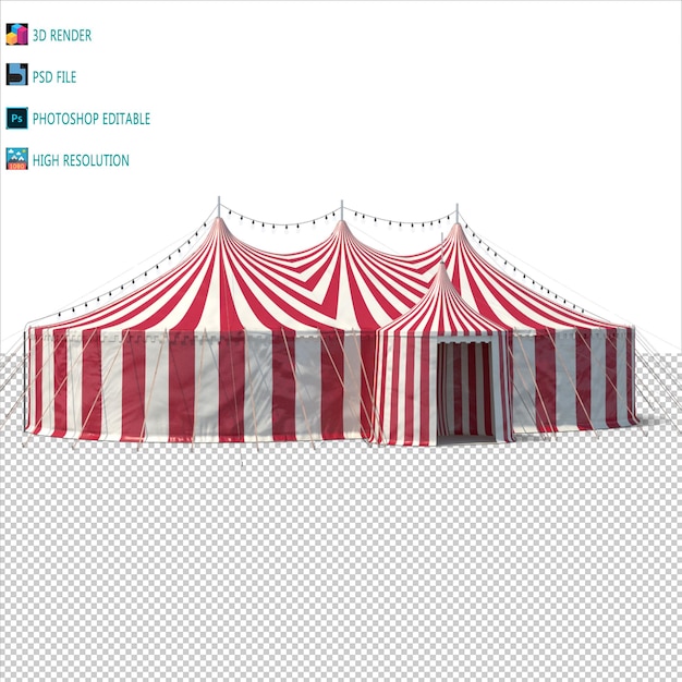 PSD modellazione 3d della tenda del circo