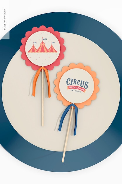 PSD circus topper mockup bovenaanzicht