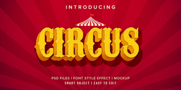 PSD circus vintage lettertype stijl effect mockup