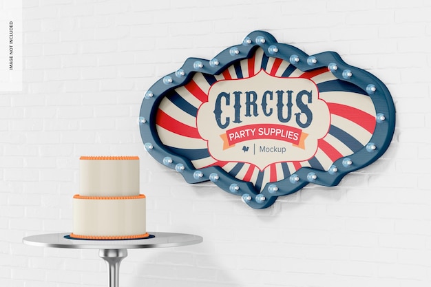 PSD circusfeestbord mockup linkeraanzicht