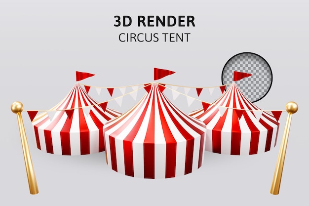 PSD circustent 3d-rendering illustratie